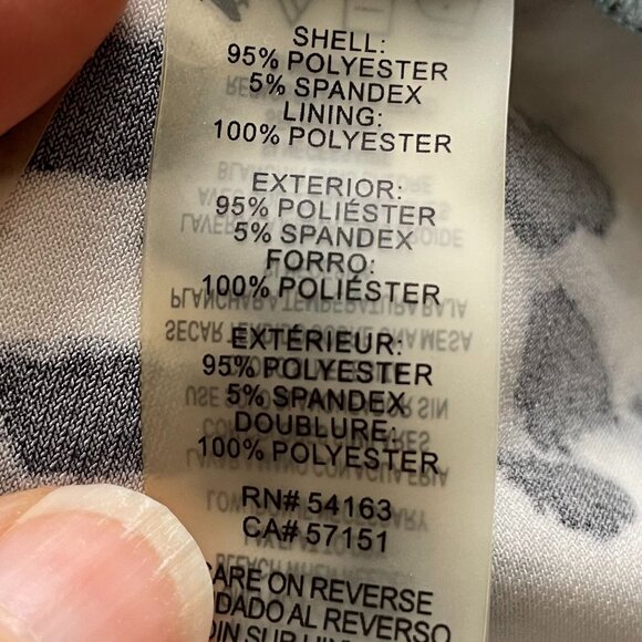 Calvin Klein Cap Slv Twist Neckline Animal Print Poly Blend Top Blue Blk Wht S - Picture 10 of 13